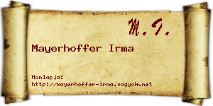 Mayerhoffer Irma névjegykártya