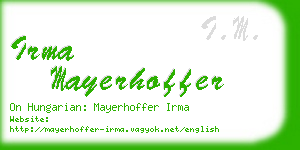 irma mayerhoffer business card